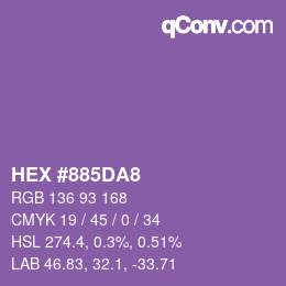 颜色代码: HEX #885DA8 | qconv.com