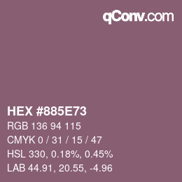 Color code: HEX #885E73 | qconv.com