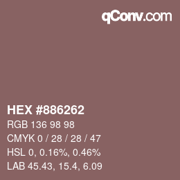 Color code: HEX #886262 | qconv.com