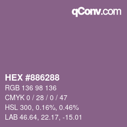 Color code: HEX #886288 | qconv.com