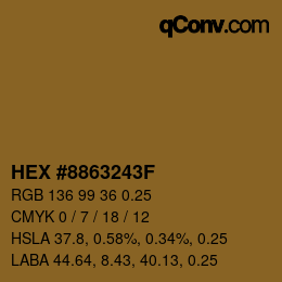 Farbcode: HEX #8863243F | qconv.com
