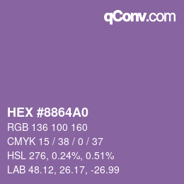 カラーコード: HEX #8864A0 | qconv.com