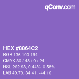 Color code: HEX #8864C2 | qconv.com