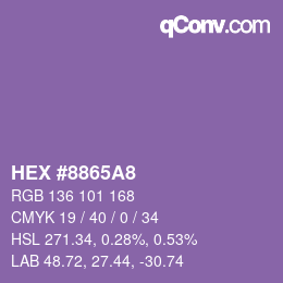 Color code: HEX #8865A8 | qconv.com