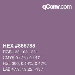 Código de color: HEX #886788 | qconv.com