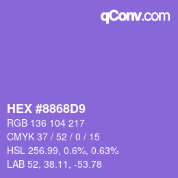 颜色代码: HEX #8868D9 | qconv.com