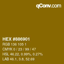 カラーコード: HEX #886901 | qconv.com