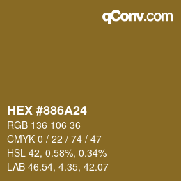 Farbcode: HEX #886A24 | qconv.com