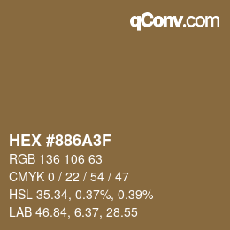Código de color: HEX #886A3F | qconv.com