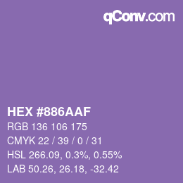 颜色代码: HEX #886AAF | qconv.com