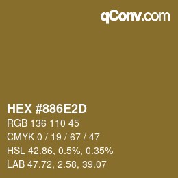 Color code: HEX #886E2D | qconv.com