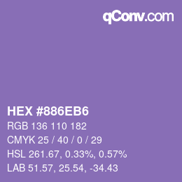 カラーコード: HEX #886EB6 | qconv.com