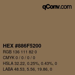 Color code: HEX #886F5200 | qconv.com