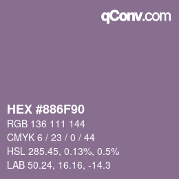 Farbcode: HEX #886F90 | qconv.com