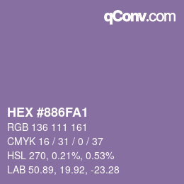 カラーコード: HEX #886FA1 | qconv.com