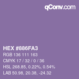 Color code: HEX #886FA3 | qconv.com