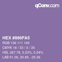 Color code: HEX #886FA5 | qconv.com