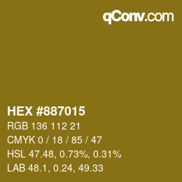 Color code: HEX #887015 | qconv.com