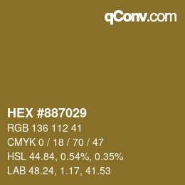カラーコード: HEX #887029 | qconv.com