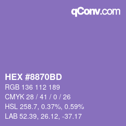 颜色代码: HEX #8870BD | qconv.com