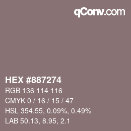 Color code: HEX #887274 | qconv.com