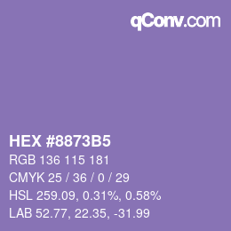 カラーコード: HEX #8873B5 | qconv.com