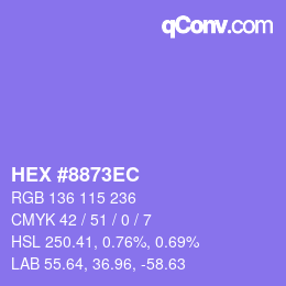 カラーコード: HEX #8873EC | qconv.com