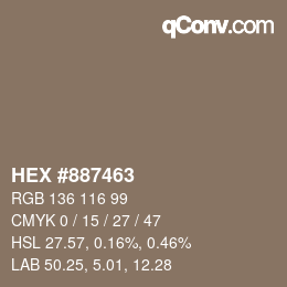 Color code: HEX #887463 | qconv.com