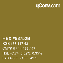 颜色代码: HEX #88752B | qconv.com
