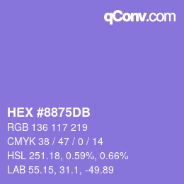 Color code: HEX #8875DB | qconv.com