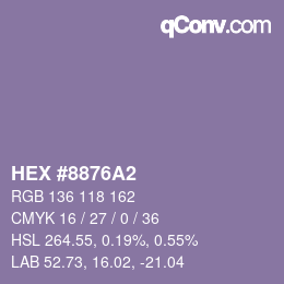 Color code: HEX #8876A2 | qconv.com