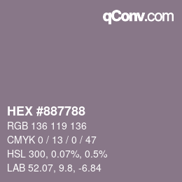 颜色代码: HEX #887788 | qconv.com