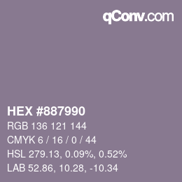 カラーコード: HEX #887990 | qconv.com