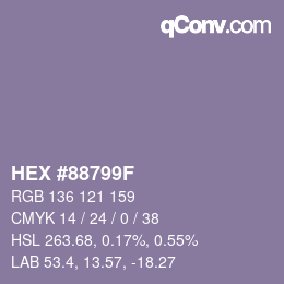 Color code: HEX #88799F | qconv.com