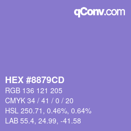 カラーコード: HEX #8879CD | qconv.com