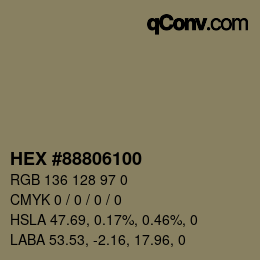 Color code: HEX #88806100 | qconv.com