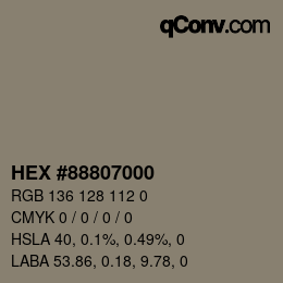 Color code: HEX #88807000 | qconv.com