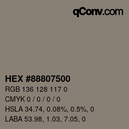 Color code: HEX #88807500 | qconv.com