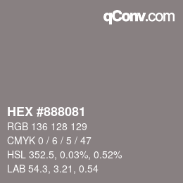 Color code: HEX #888081 | qconv.com