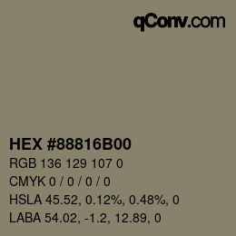 Color code: HEX #88816B00 | qconv.com