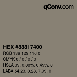 Color code: HEX #88817400 | qconv.com
