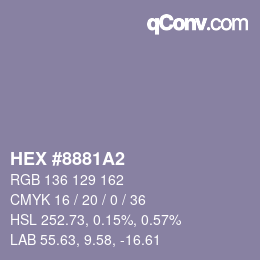 颜色代码: HEX #8881A2 | qconv.com