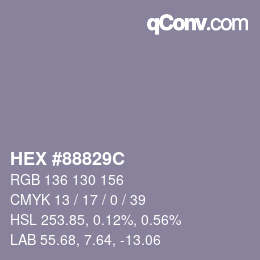 カラーコード: HEX #88829C | qconv.com