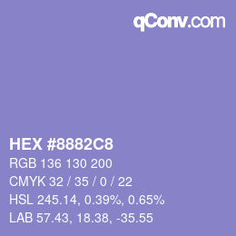 Color code: HEX #8882C8 | qconv.com