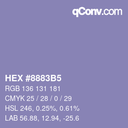 Color code: HEX #8883B5 | qconv.com