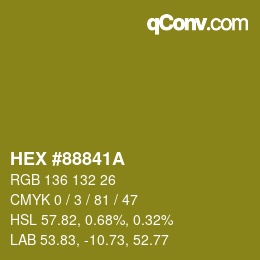 Color code: HEX #88841A | qconv.com