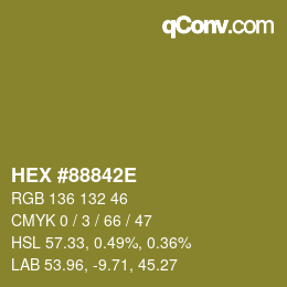 Color code: HEX #88842E | qconv.com