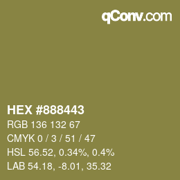 Color code: HEX #888443 | qconv.com