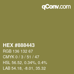 Color code: HEX #888443 | qconv.com