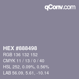 Color code: HEX #888498 | qconv.com